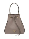 Prada Saffiano Bucket Bag In Grey