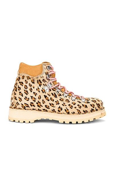 Diemme 'roccia' Contrast Lac Calf Hiker Boots In Leopard Haircalf