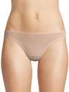 On Gossamer Low Rise Mesh Hip-g Thong In Champagne