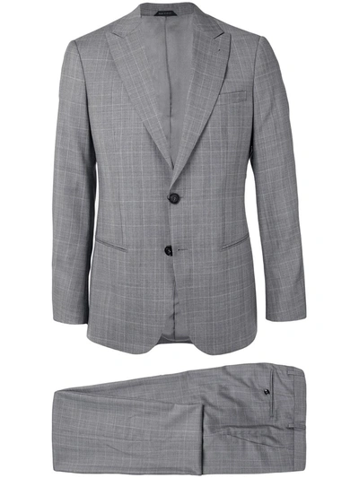Giorgio Armani Men's Sharkskin Two-piece Suit In Grey