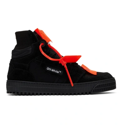 Off-white Low 3.0 Mix Leather High Top Sneakers In Black