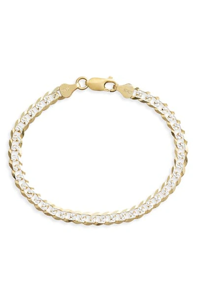 Argento Vivo Link Curb Chain Bracelet In 18k Gold-plated Sterling Silver In Gold/ Silver