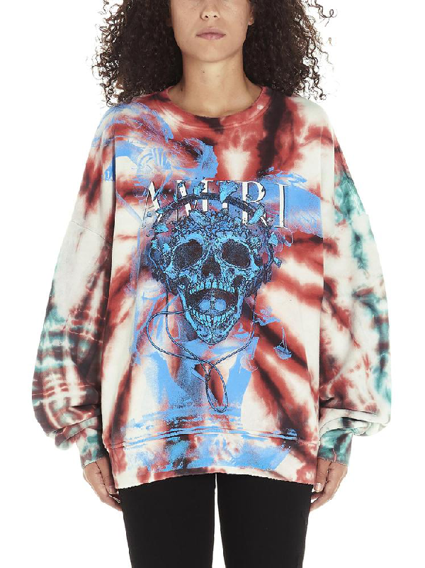 Amiri Skull Logo Tie Dye Sweater In Multi | ModeSens