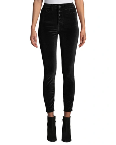 Dl Chrissy High-rise Velvet Skinny Jeans With Button Fly In Lost