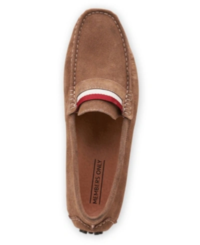 Members Only Men's Leather Moccasin Loafers Men's Shoes In Tan