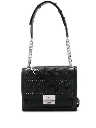 Karl Lagerfeld K/kuilted Studs Small Shoulderbag In Black