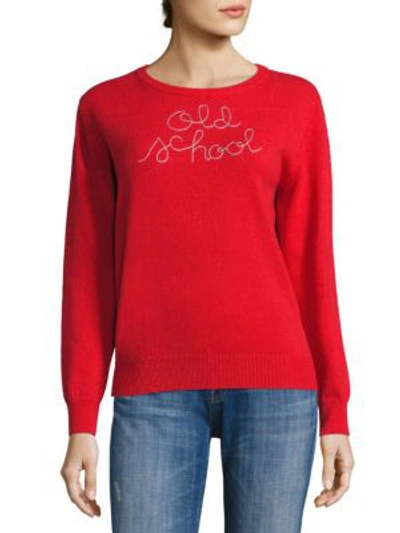 Lingua Franca Old School Embroidered Cashmere Sweater In Smoke