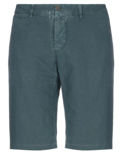 Blauer Man Shorts & Bermuda Shorts Dark Green Size 32 Cotton