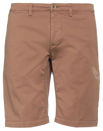 Macchia J Man Shorts & Bermuda Shorts Brown Size 33 Cotton, Elastane