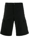 Carhartt Knee-length Logo Cargo Shorts In Black