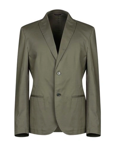 Grey Daniele Alessandrini Suit Jackets In Green