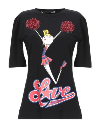 Love Moschino T-shirts In Black