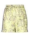 Pinko Gisella Snake Print Shorts In Yellow/brown In Multi
