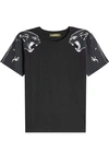 Valentino Panther Printed Cotton Jersey T-shirt In Black