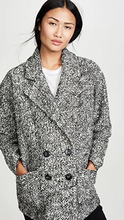 Hatch The Bristol Coat In Black/white Boucle
