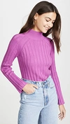 Bop Basics Wide Rib Turtleneck Sweater In Fuschia