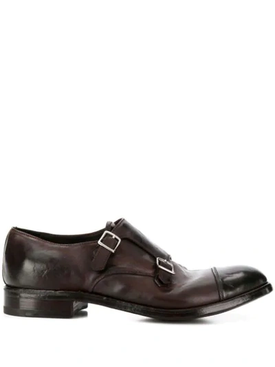 Premiata Double-buckle Monk Shoes In Brown