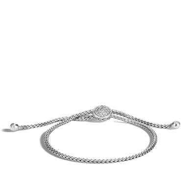 John Hardy 'classic Chain' Diamond Silver Chain Bracelet In White Diamond