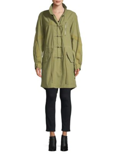 Alexander Wang Washed Workwear Cotton Parka In Army