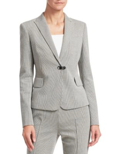 Akris Punto Houndstooth Blazer In Black Cream