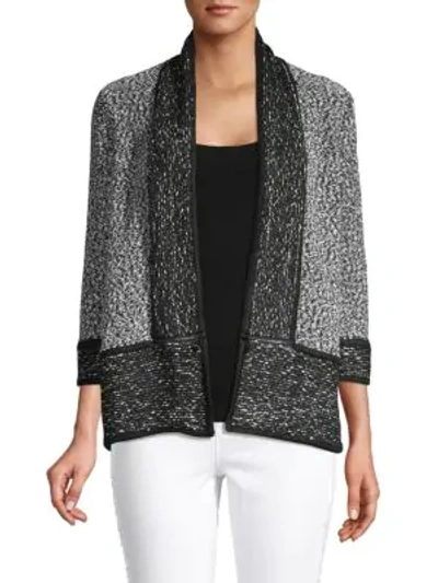 Karl Lagerfeld Melange Cardigan In Black White