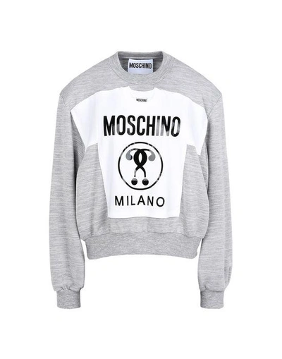 Moschino Woman Printed Jersey Sweatshirt Gray In Grey