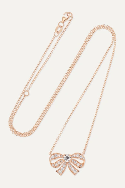 Anita Ko Bow 18-karat Rose Gold Diamond Necklace