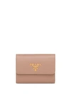 Prada Trifold Logo Wallet In Pink