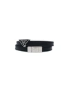 Prada Logo Plaque Wrap Bracelet In Black