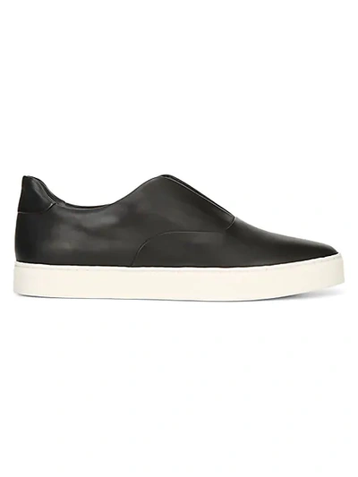 Vince Galia Leather Slip-on Sneakers In Black