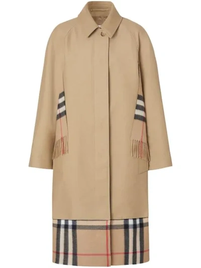 Burberry House-check Cashmere And Cotton Trench Coat In Beige