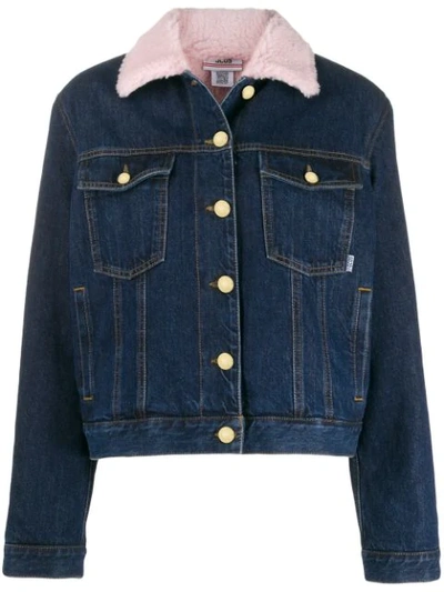 Gcds Logo Patch Denim Jacket In Blue