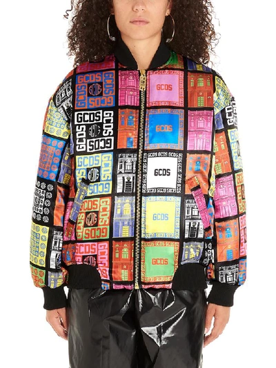Gcds Patchwork Print Bomber Jacket In Multi