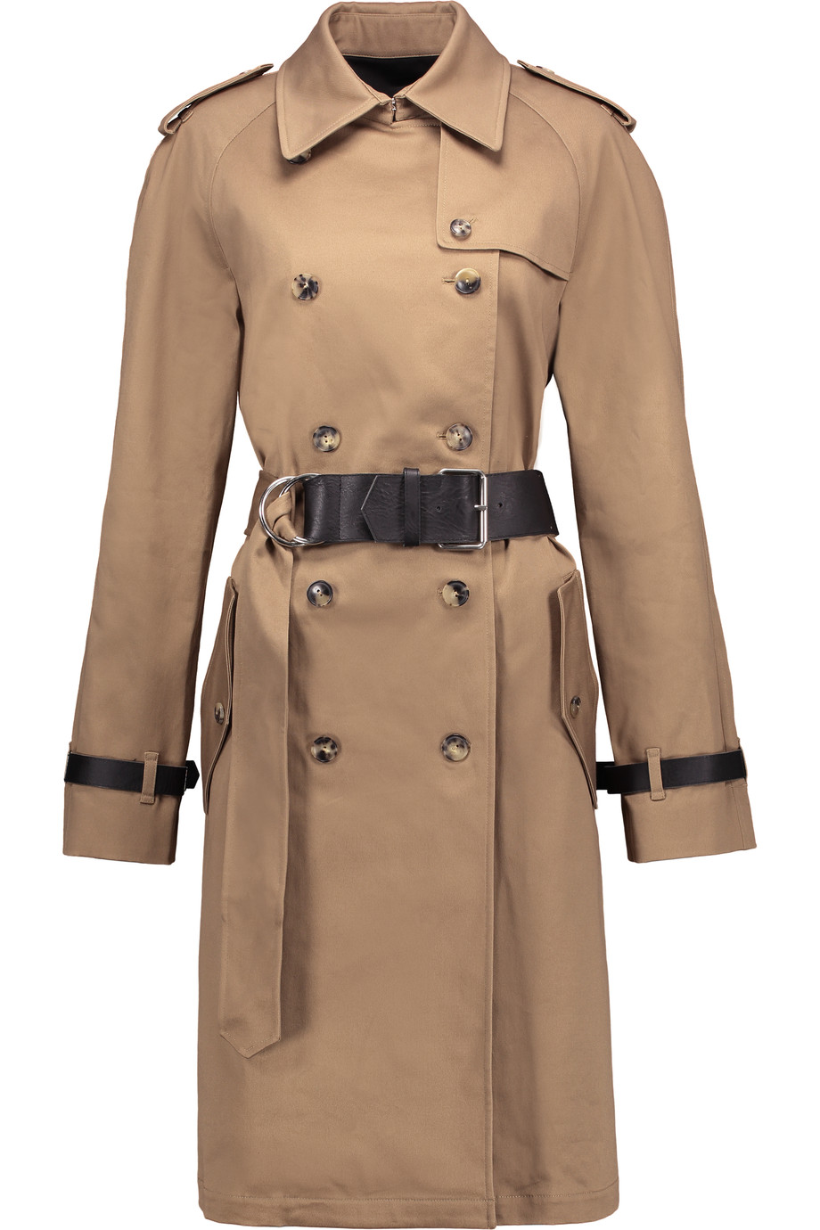 Alexander Wang Oversized Leather-trimmed Cotton-blend Trench Coat ...