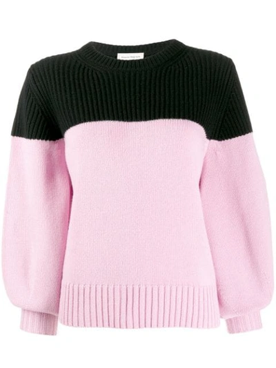 Alexander Mcqueen Cashmere Colorblocked Chunky Oversized Sweater In Pink