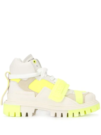 Dolce & Gabbana Colour Block Chunky Heel Sneakers In White