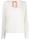 N°21 Pullover Mit V-ausschnitt In White