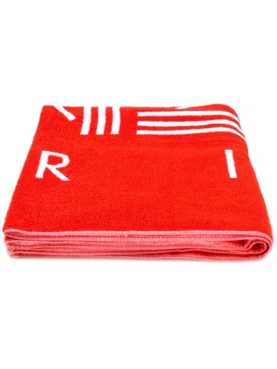 Kenzo K Sport Logo Beach Towel In 21 Rouge Moyen