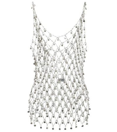 Rabanne Crystal-embellished Chainmail Tank Top In Silver