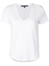 Veronica Beard Cindy V-neck Short-sleeve Pima Cotton Tee In White