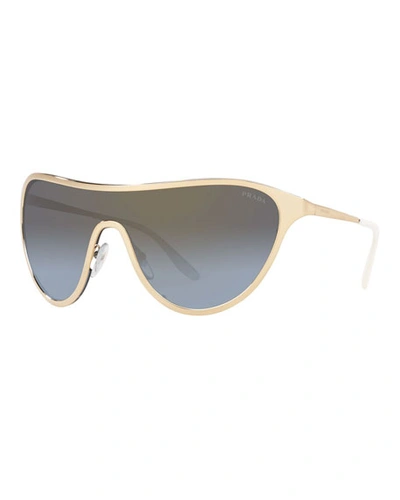 Prada Metal Shield Sunglasses In Gold