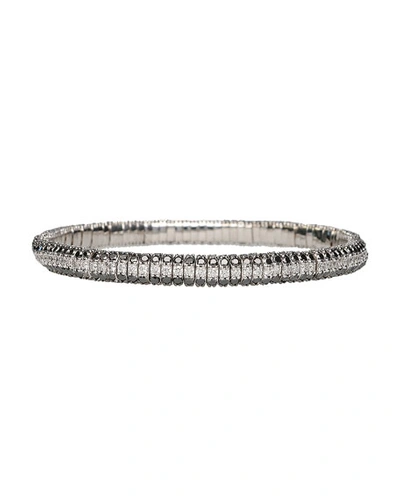 Roberto Demeglio Giotto 18k White Gold Black & White Diamond Stretch Bracelet