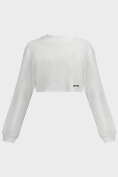 Alexander Wang T Cropped Cotton Jumper In White