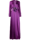 Temperley London Sequin Bow Detail Dress In Violet