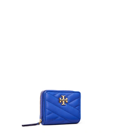 Tory Burch Kira Chevron Bi-fold Wallet In Blue