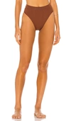 L*space French Cut High Waist Textured Swim Bottoms In Tobacco
