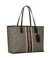 Tory Burch Gemini Link Tote Bag Aus Canvas Mit Reissverschluss Oben In Black Gemini Link