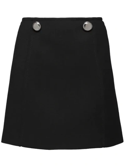 Prada A-line Mini Skirt In Black