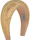 Prada Rhinestone-embellished Satin Hairband In Gold