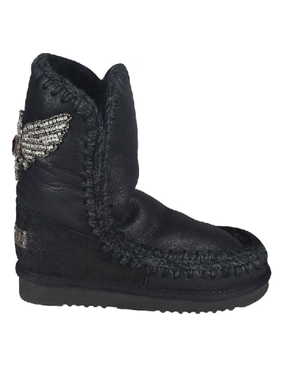 Mou Eagle Patch Boots In Black